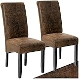 tectake® 2er Set Stühle, Kunstleder...
