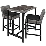 TecTake Alu Rattan Bartisch mit...